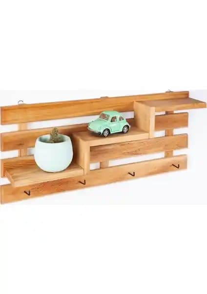 Mavienerji Dekoratif Ahşap Anahtarlık Askısı ve Duvar Rafı - Estetik ve Fonksiyonel Tasarım