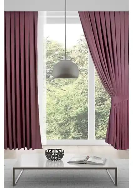 Meva Home Kadife Fon Perde Koyu Pembe Modern Dekorasyon İçin Uygun ve Şık Tasarım