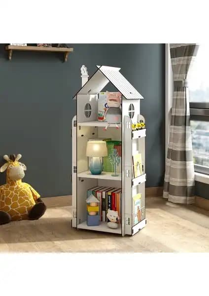 Mingitav Roofy 9 Raflı Ahşap Montessori Çocuk Odası Kitaplığı ve Depolama Çözümü