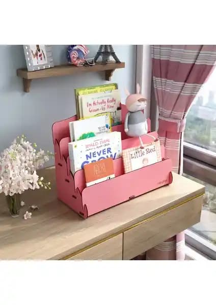 Mini Lucky 4 Raflı Ahşap Kitaplık: Çocuklar İçin Fonksiyonel ve Estetik Çözüm