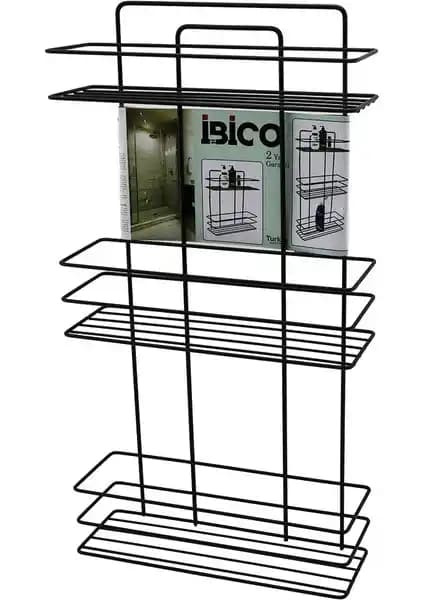 Misda Store Siyah 3 Katlı Dikdörtgen Metal Banyo Köşeliği Modern ve Dayanıklı Tasarım