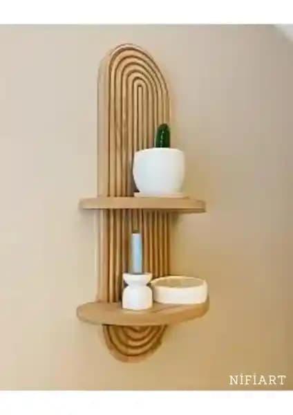 Nifi Art Semplice Meşe Dekoratif Duvar Rafı Modern ve Şık Tasarım ile Ev ve Ofis İçin