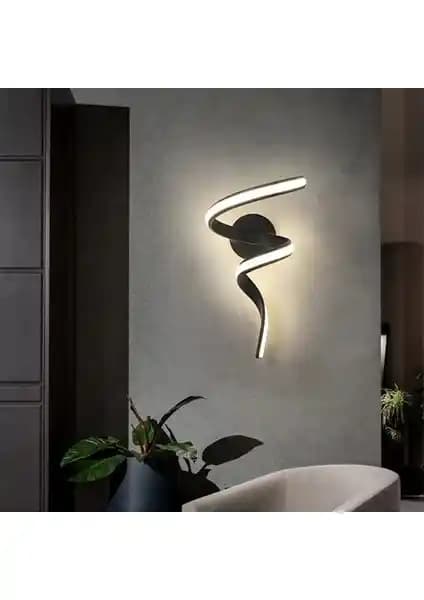 Ömür Pırıltı Siyah Kasalı LED Duvar Aplikası Modern ve Şık Aydınlatma Çözümü