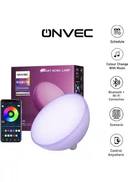 Onvec Bowl LED Wi-Fi+BLE Akıllı ve Şık Aydınlatma Çözümü Detayları