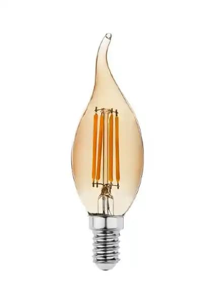 Orbus Rustik Amber Kıvrık Mum Ampul E14 4 W Dekorasyon ve Atmosfer Yaratma