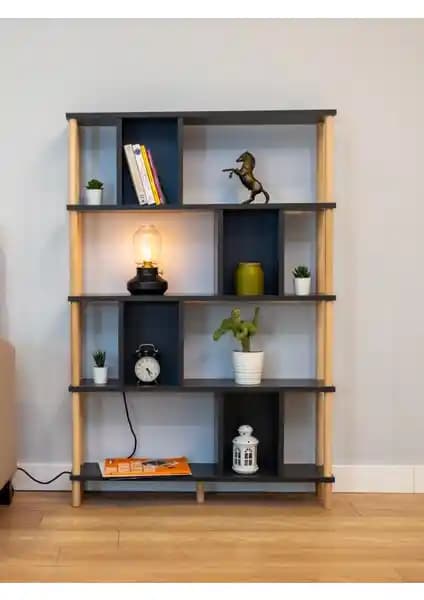 Peka 5 Raflı Modern Dekoratif Kitaplık: Şık ve Çok Yönlü Depolama Çözümü