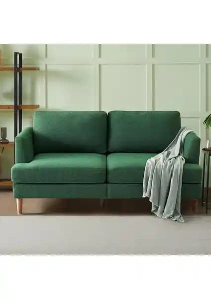 Perla Sofa Lindsea Ikili Kanepe Yeşil Modern Tasarım ve Dayanıklılık Özellikleri