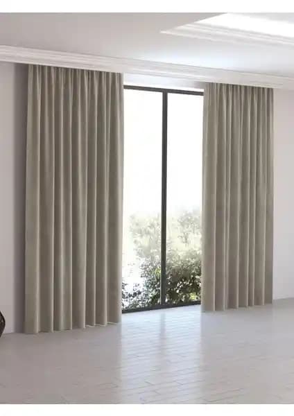 Perle Home Daily Series Taş Rengi Ada Fon Perde: Modern ve Şık İç Mekan Dekorasyonu İçin Uygun