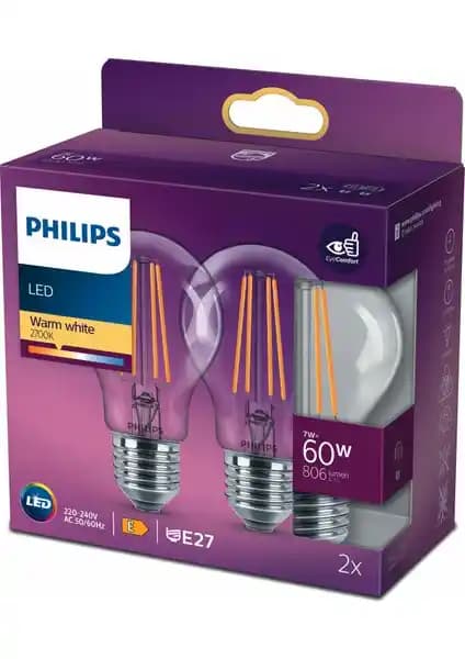 Philips Filament 60W Ampul Seti Ev ve Ofis Aydınlatması İçin Modern ve Enerji Verimli Seçenekler