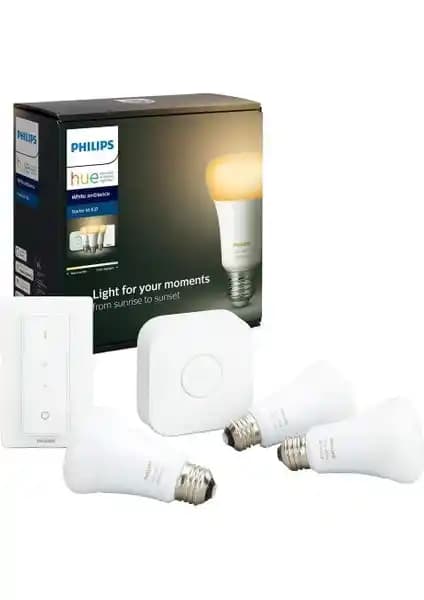 Philips Hue Beyaz Ambiyans 3'lü E27 Kumandalı Başlangıç Seti ile Akıllı Ev Aydınlatmasında Yeni Dönem