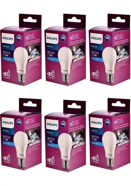 Philips Mycare LED Lambası 8W E27 6500K Beyaz Işık Güçlü ve Ekonomik Aydınlatma Çözümü