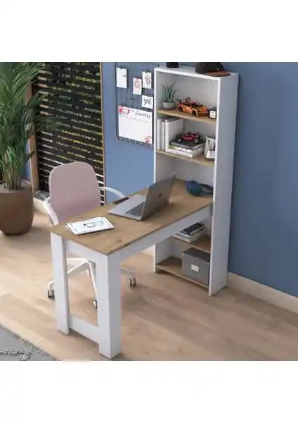 Rani HA106 Raflı Çalışma Ofis Bilgisayar Masası: Modern ve Dayanıklı Tasarım Özellikleri