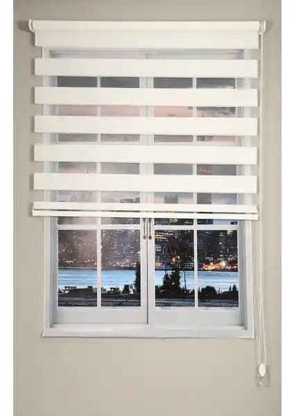 Rasa Perde Kemik Beyazı Düz Bambu Zebra Stor Perde: Modern ve Çevre Dostu İç Mekan Çözümü