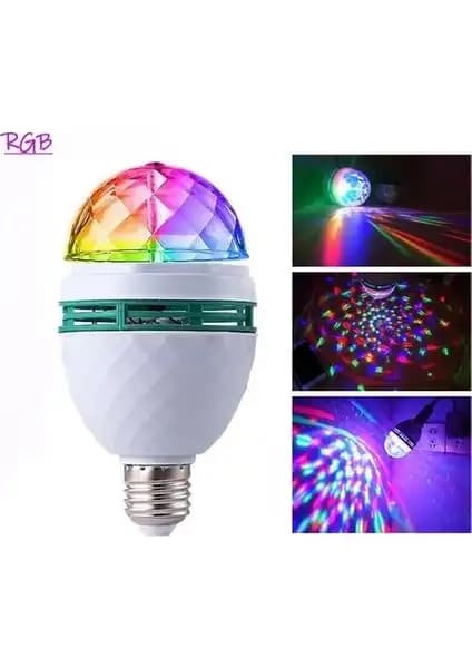 Renkli LED Döner Başlıklı Disko Topu Ampulü ile Mekanlarınıza Dinamik ve Renkli Atmosferler Katın