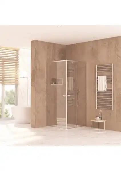 Sanica Orbit Kare Cam Duşakabin 5 mm Şeffaf 90 x 90 Modern Banyo Çözümünüz