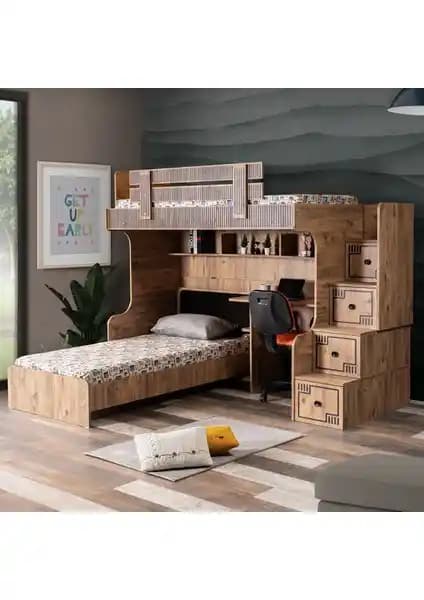 Setay Natural Ranza Karyola ve Çalışma Masası Modern ve Dayanıklı Tasarım Özellikleri