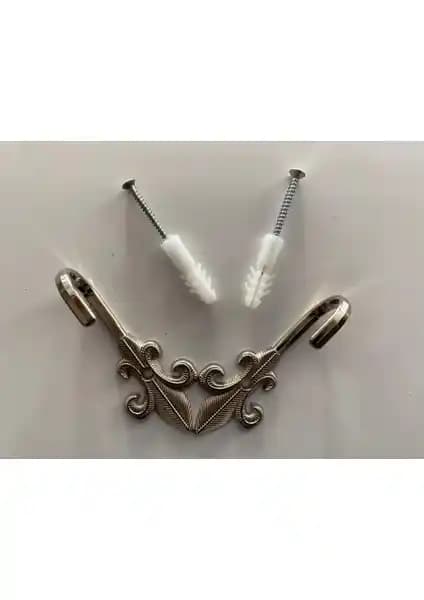 Tül Evi Fon Perde Bağlama Demiri Askı Aparatı Renso Gümüş Perde Kancası