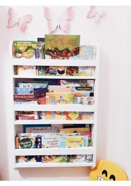 Ue Mobilya Montessori Çocuk Odası Eğitici Duvar Rafı Kitaplık Modern ve İşlevsel Tasarım