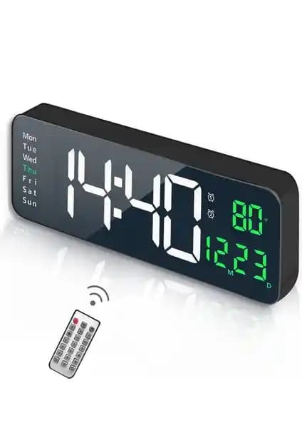 UpWay Büyük HD LED Dijital Saat: Çok Fonksiyonlu Modern Tasarım ve Kullanım Kolaylığı