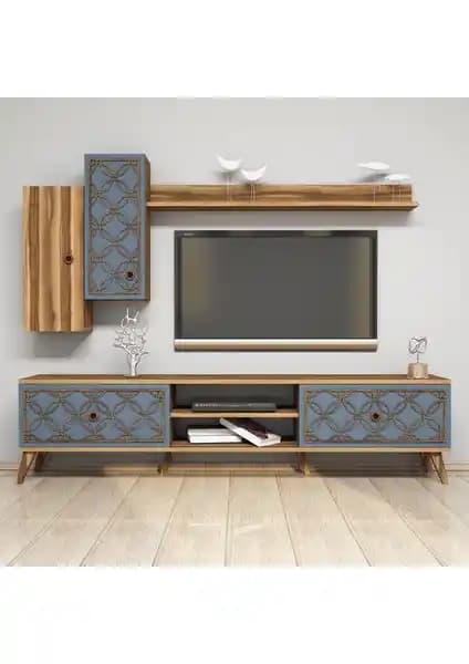 Variant Concept Ceviz - Kalsedon Modern Şık ve Dayanıklı TV Ünitesi (75-90 karakter)