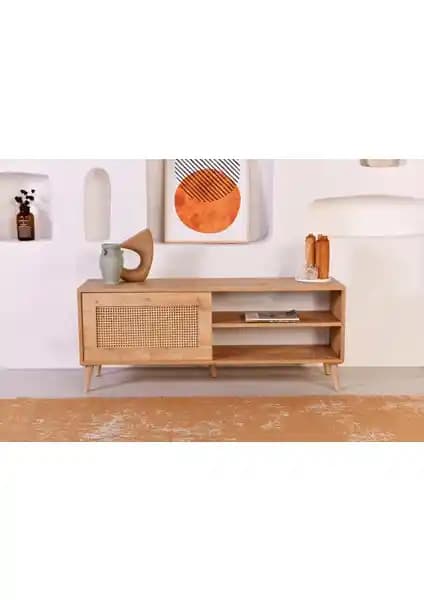 Vow Home Living Calvin Hazeran Tek Kapaklı Modern TV Ünitesi Oturma Odası Dekorasyonu İçin