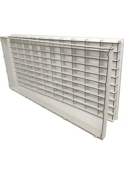 Woodbu Şeffaf Kapaklı 100 Araçlık Yatay Beyaz Düzenleme Çözümü