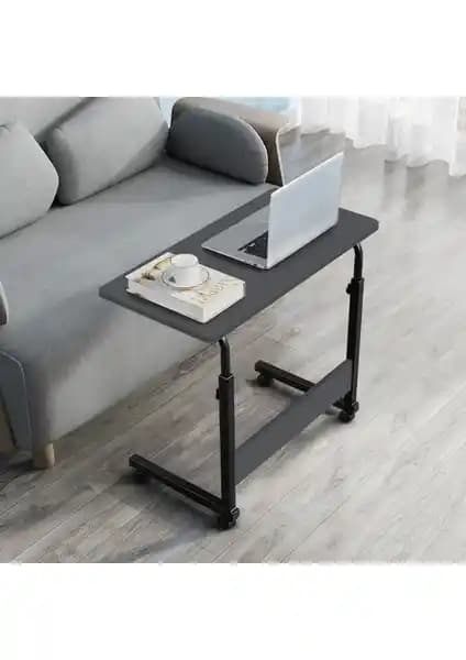 Yükseklik Ayarlı ve Tekerlekli Laptop Sehpası ve Çalışma Masası - Ergonomik ve Modern Tasarım