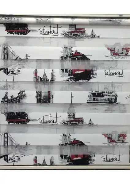 ZebraEvim Siyah-Kırmızı İstanbul Desenli Zebra Perde: Modern ve Şık Tasarım Özellikleri