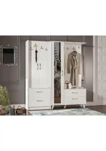 Abre VM-342348 Beyaz Vestiyer ve Ayakkabılık: Fonksiyonel ve Estetik Tasarım