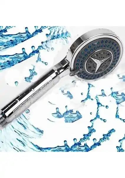 Acenter Mercedes Krom Kaplama 3 Fonksiyonlu Duş Başlığı Fiskiye Modern Banyo Aksesuarı