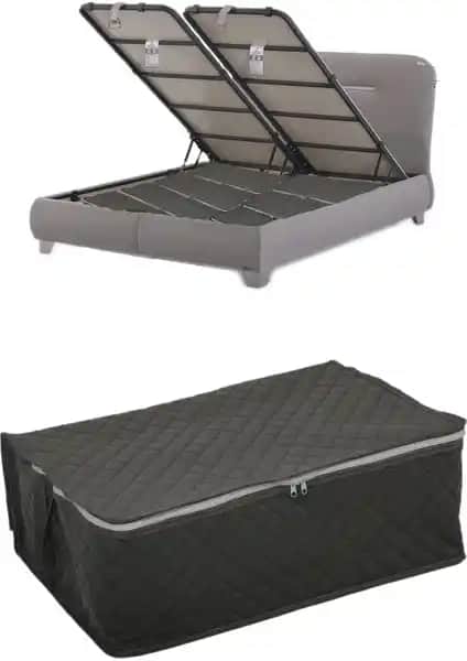 Adarya Çekyat Bazı Gri Renkli Çok Yönlü Saklama Çözümü Evleriniz İçin