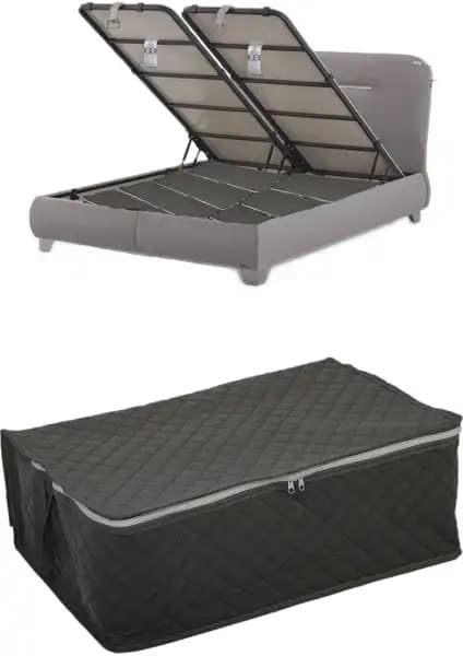 Adarya Çekyat Bazı Gri Renkli Çok Yönlü Saklama Çözümü Evleriniz İçin