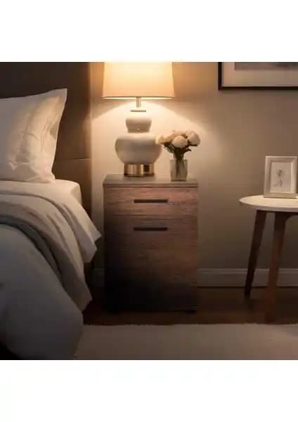 Adore Tredline Çekmeceli Komodin Oslo Ceviz Modern ve Dayanıklı Mobilya Seçeneği