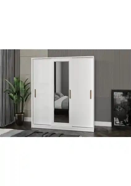 Afili Blanka 3 Kapılı Sürgülü Aynalı Gardrop: Modern ve Dayanıklı Depolama Çözümü