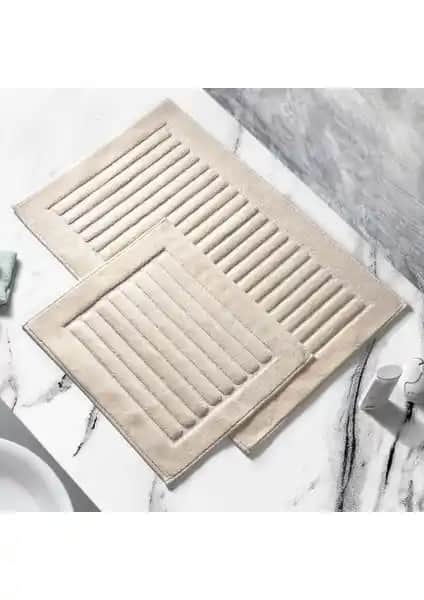 Alanur Home Mikonos Cotton 2'li Paspas Seti Şık ve Dayanıklı Banyo Dekorasyonu Ürünü