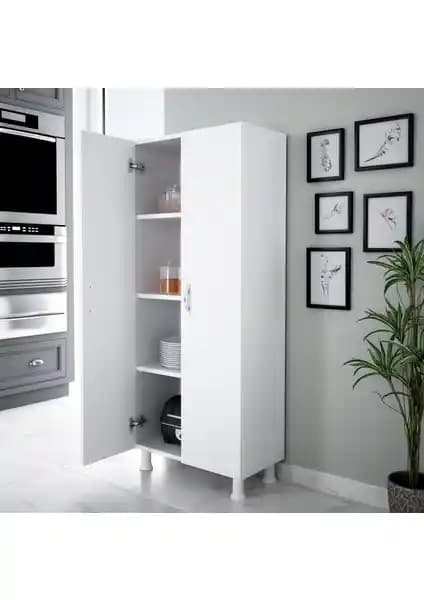 Alesta Life 2 Kapaklı 4 Raflı Çok Amaçlı Dolap: Modern ve Şık Depolama Çözümü