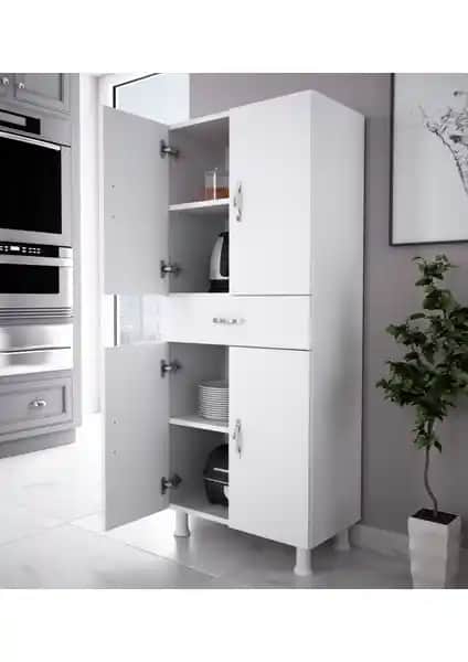 Alesta Life 4 Kapaklı Çekmeceli Dolap Beyaz Modern ve Dayanıklı Depolama Çözümü