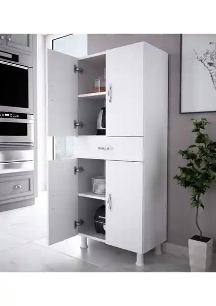 Alesta Life 4 Kapaklı Çekmeceli Dolap Beyaz Modern ve Dayanıklı Depolama Çözümü