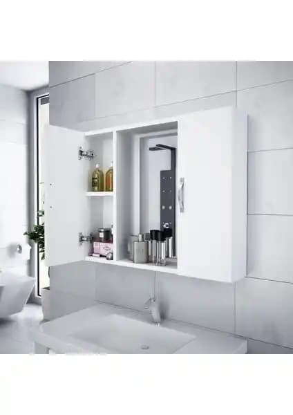 Alesta Life Aynalı Banyo Dolabı Beyaz Modern Tasarım ve Fonksiyonellik Özellikleri