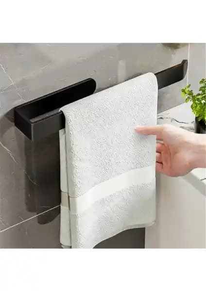 Alper Banyo Siyah Yapışkanlı Lüks Tasarım Solo Peçetelik ve Havluluk Ürünleri