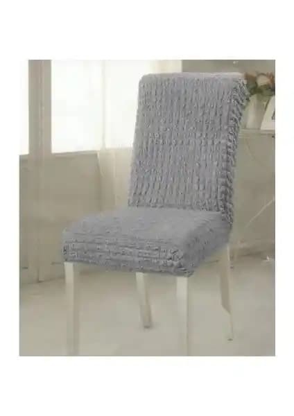 Altın Kelebek Likralı Bürümcük Sandalye Kılıfı Açık Gri Yüksek Kalite ve Pratik Kullanım
