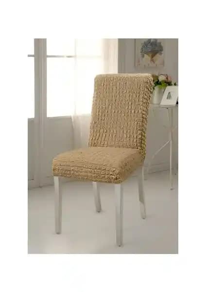 Altın Kelebek Likralı Bürümcük Vizon Sandalye Kılıfı Estetik ve Konfor Sunar