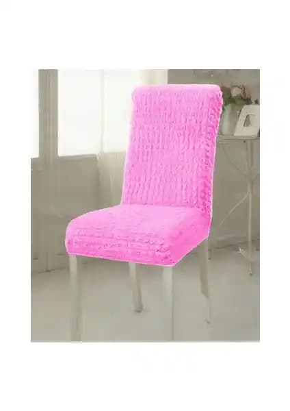 Altın Kelebek Sandalye Kılıfı Fuşya Renkli Likralı ve Bürümcük Dokusuyla Şık Tasarım