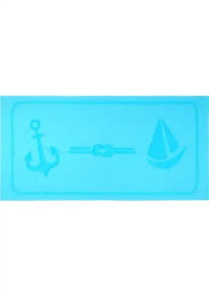 Anemoss Yelken Plaj Havlusu Turkuaz: Şık ve Fonksiyonel Deniz Temalı Pamuk Havlu