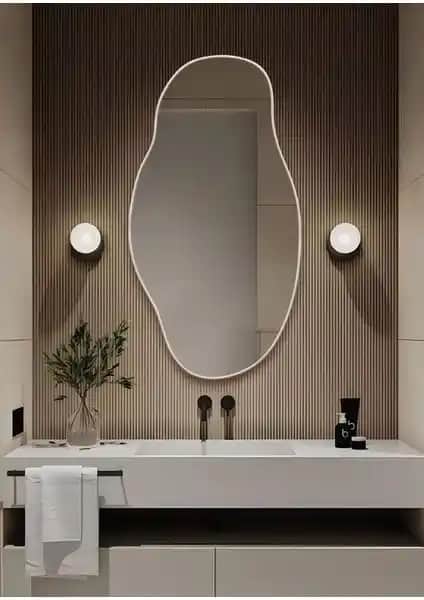 Ant Home ASIMETRIK75X40 Modern Konsol ve Ayna - Şık ve Dayanıklı Dekoratif Tasarım