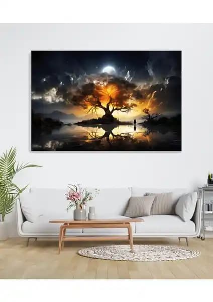 Arkeot Düşünce Ağacı Duvar Tablosu: Modern İç Mekan Dekorasyonu İçin Şık Sanat Eseri
