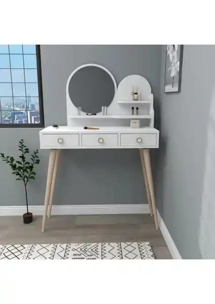 Arnetti Ruges Çekmeceli Ahşap Makyaj Masası Modern Tasarım ve Dayanıklılık