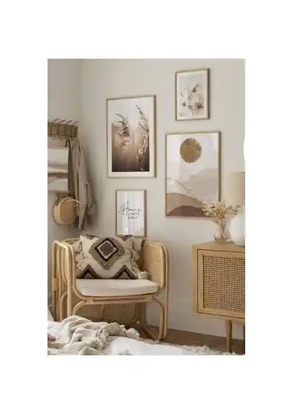 Artavessa 4 Parça MDF Tablo Seti Modern ve Minimalist Duvar Dekorasyonu İçin Uygun