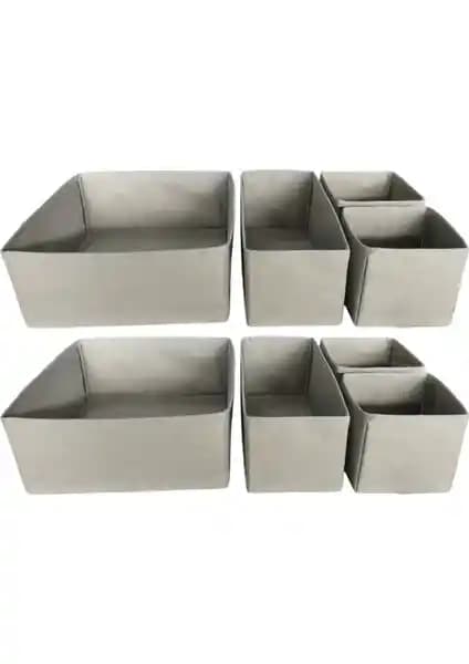 Balkan Room 8'li Gri Çekmece İçi Düzenleyici Seti Ev ve Ofis İçin Pratik Organizasyon Çözümü
