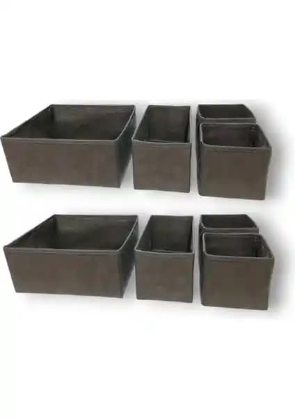 Balkan Room Antrasit Çok Amaçlı Çekmece İçi Düzenleyici Seti Ev ve Ofis Organizasyonu İçin